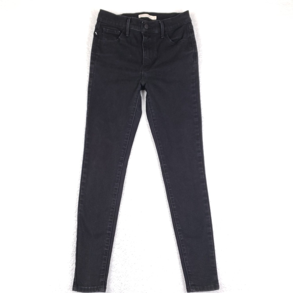 Levis 720 High Rise Super Skinny Jeans Womens 26 Black Denim Rocker Biker Chic